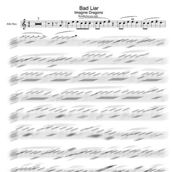 Imagine Dragons Bad Liar sax alto sheet music