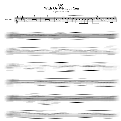 With Or Without You saxophone sheet music