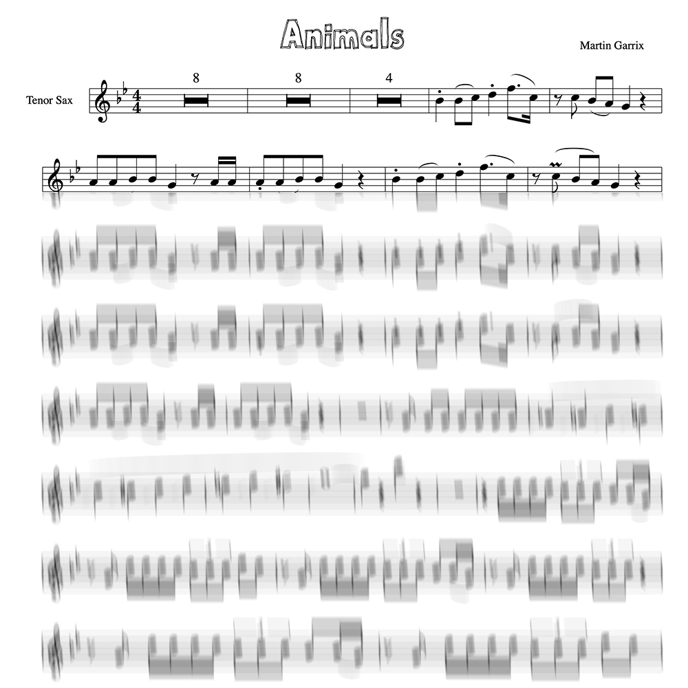 Martin Garrix – Animals (минусовка и ноты для саксофона альт и тенор) –  Ноты и минуса для саксофона